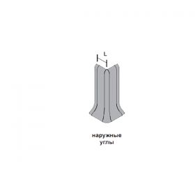 Наружный угол для плинтуса 40мм, (окрашенный пластмасс) Progress profiles