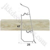 Плинтус пластиковый напольный Декор-Пласт 2500х67х25мм. Туя светлая LL013 / шт.