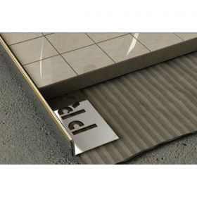 Раскладка под плитку,  L-образная - 2.7 м, нержавеющая сталь полированная, Prachtig-GL