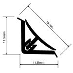 Плинтус для столешницы Termoplast (Польша) Mini вогнутый AP494 11.5x11.5x3000