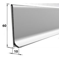 Плинтус алюминиевый, напольный, Серебро матовое 60x10x3000