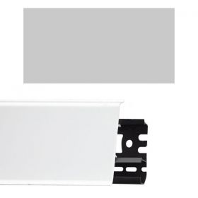 Плинтус напольный пластиковый Идеал Deconika 55x22x2200, с кабель-каналом, 002 Светло-серый / шт.