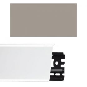 Плинтус напольный пластиковый Идеал Deconika 55x22x2200, с кабель-каналом, 036 Платиново-серый / шт.
