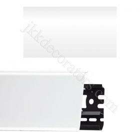 Плинтус напольный пластиковый Идеал Deconika 70x22x2200, с кабель-каналом, 001-G Белый глянцевый / шт.
