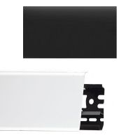 Плинтус напольный пластиковый Идеал Deconika 85x22x2200мм, с кабель-каналом, 007 Черный / шт.