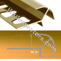 Профиль для плитки алюминиевый, наружный, полукруглый, Мир профиля от 8 до 12мм, 2,7м. золото матовое