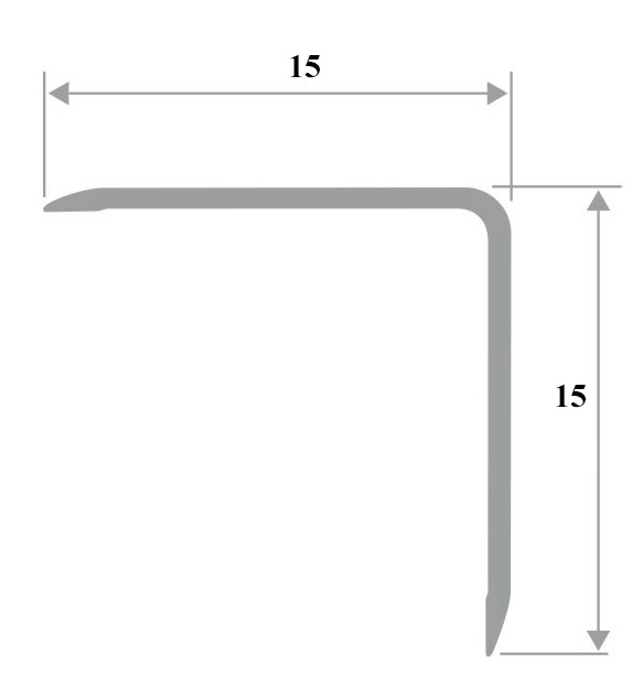 Уголок алюминиевый декоративный, крепление на клей, 15х15 глянцевый ...