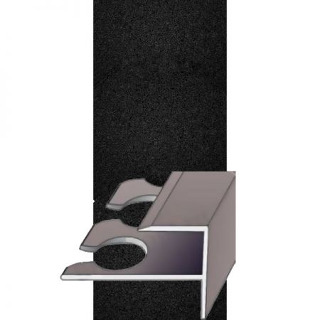 F профиль для плитки гибкий алюминиевый f-образный, Мир профиля SMR, 2,7м Черный муар