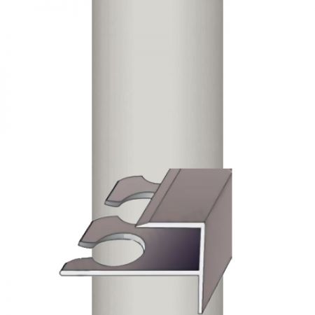 F профиль для плитки гибкий алюминиевый f-образный, Мир профиля SMR, 2,7м Серебро матовое