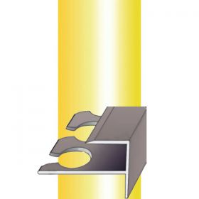 F профиль для плитки гибкий алюминиевый f-образный, Мир профиля SMR,2,7м Золото глянец