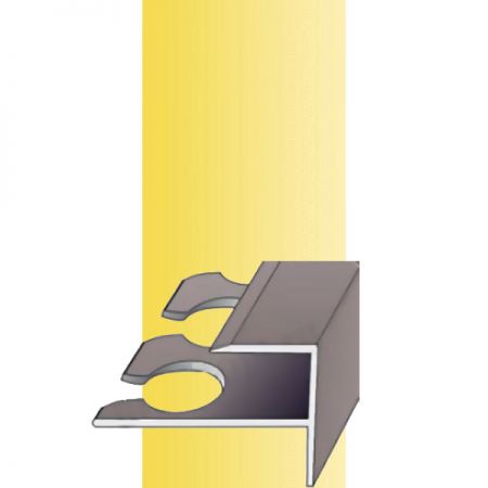 F профиль для плитки гибкий алюминиевый f-образный, Мир профиля SMR, 2,7м Золото матовое