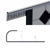 Профиль для плитки, наружный, полукруглый - 2.7 м, нержавеющая сталь полированная, Prachtig-KR