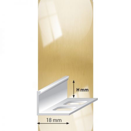 Профиль для плитки L-образный алюминиевый, Мир профиля SMR, 2,7м, Бронза глянец браш