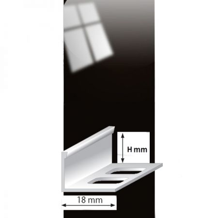 Профиль для плитки L-образный алюминиевый, Мир профиля SMR, 2,7м, Черный глянец