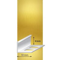 Профиль для плитки L-образный алюминиевый, Мир профиля SMR, 2,7м, Золото матовое браш
