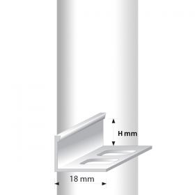 Профиль для плитки L-образный алюминиевый, Мир профиля SMR, 2,7м, Серебро глянец