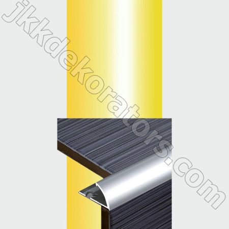 Наружный уголок для плитки алюминиевый, Мир профиля SMR 6-12мм, Золото глянец