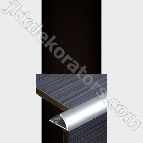 Наружный уголок для плитки алюминиевый, Мир профиля SMR 6-12мм Черная Глянцевая